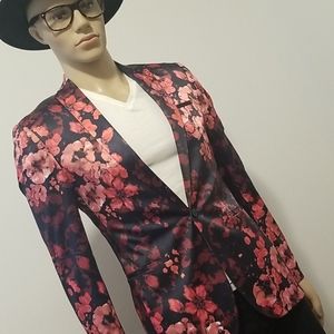 Mens Pink floral, super skinny Blazer